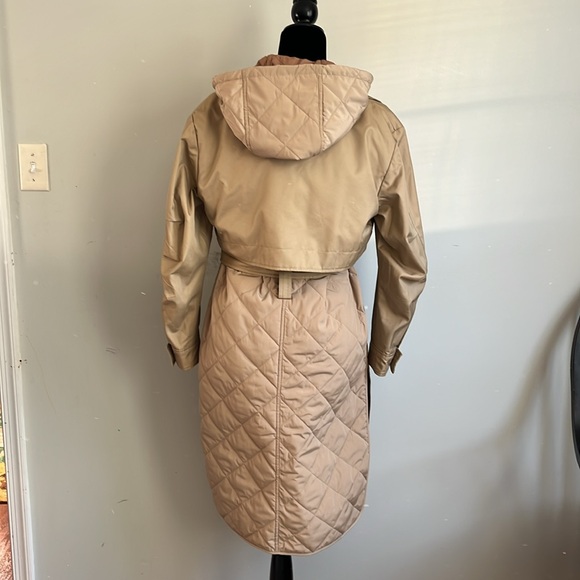 COACH NWT Classic Khaki Quilted Trench Coat size XS - Picture 4 of 16